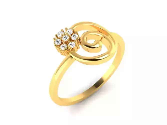 Ring-6227 gold ring with diamonds