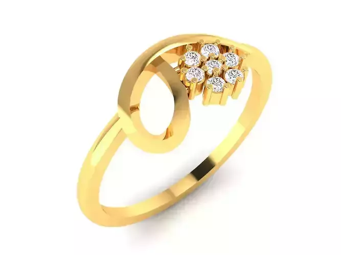 Ring-6226 gold ring with diamond in middle