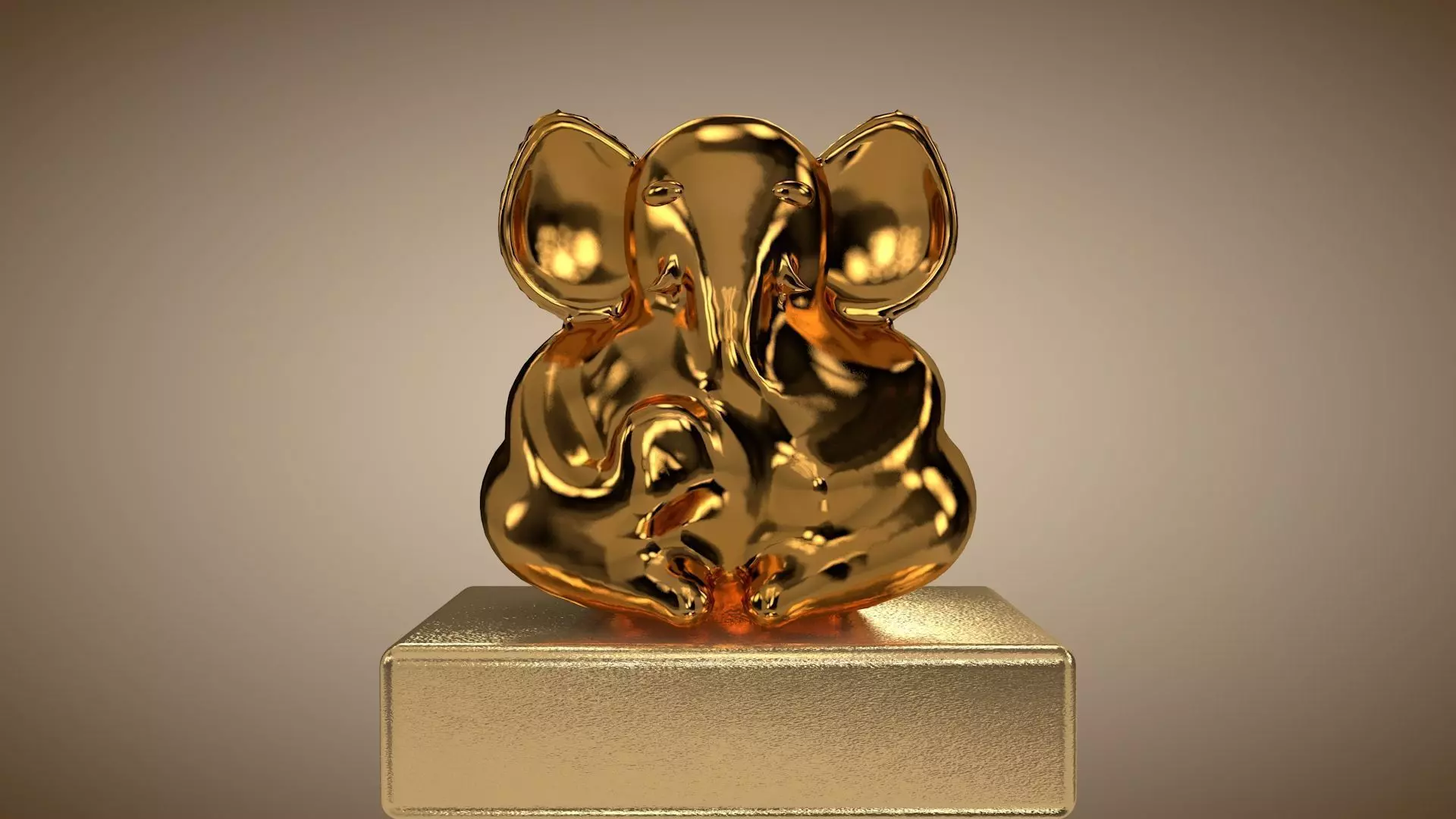 Ganesh Idol Low-poly 3D model_0