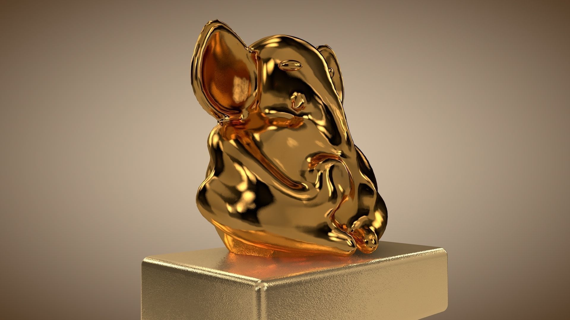 Ganesh Idol Low-poly 3D model_4