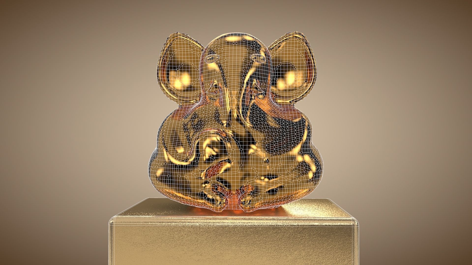 Ganesh Idol Low-poly 3D model_7