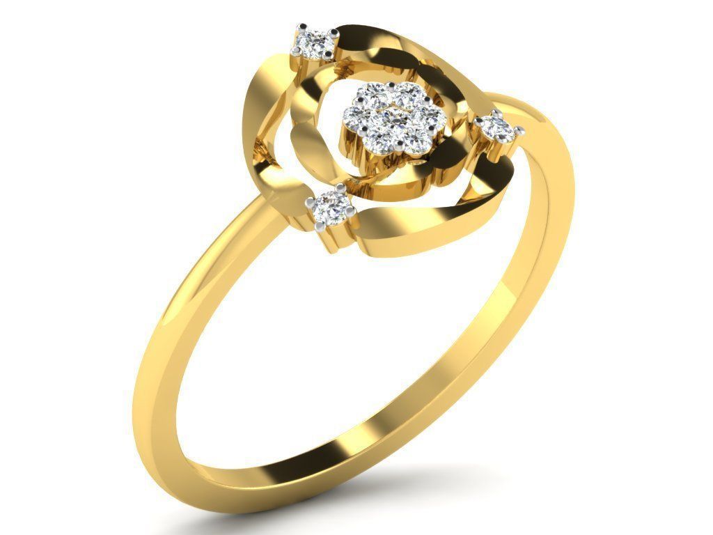 Ring-6199 diamond ring gold 3D print model_8
