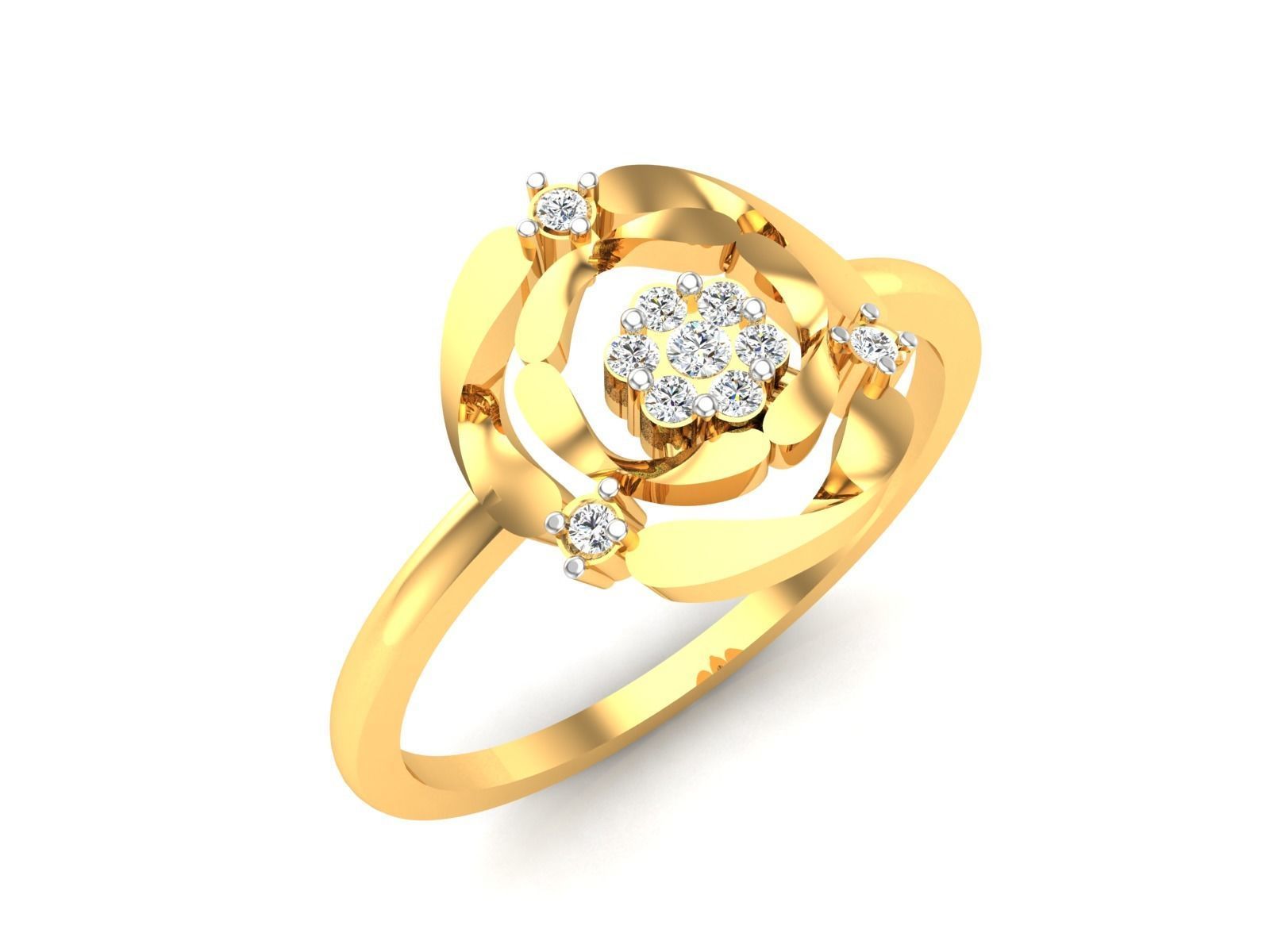 Ring-6199 diamond ring gold 3D print model_5