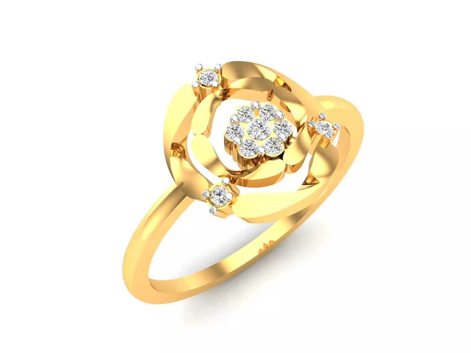 Ring-6199 diamond ring gold 3D print model_0