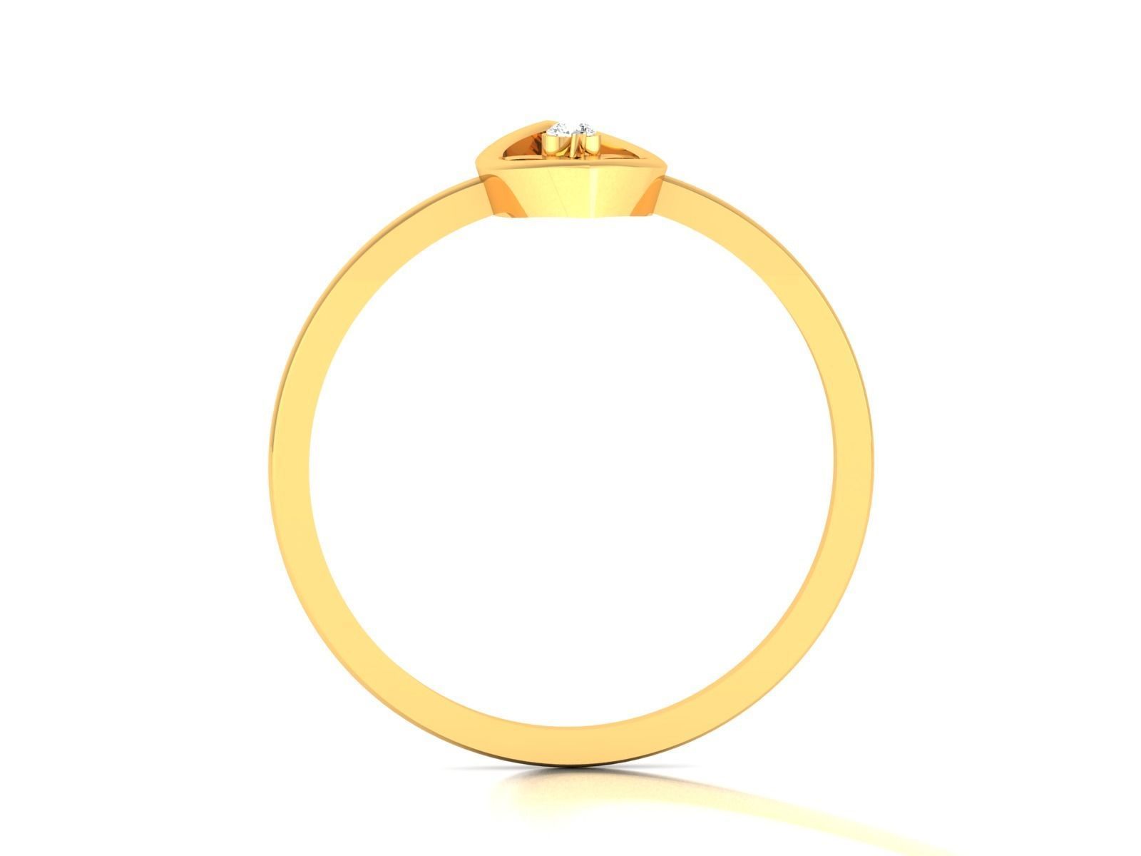 Ring-6190 gold ring with diamond in middle 3D print model_4