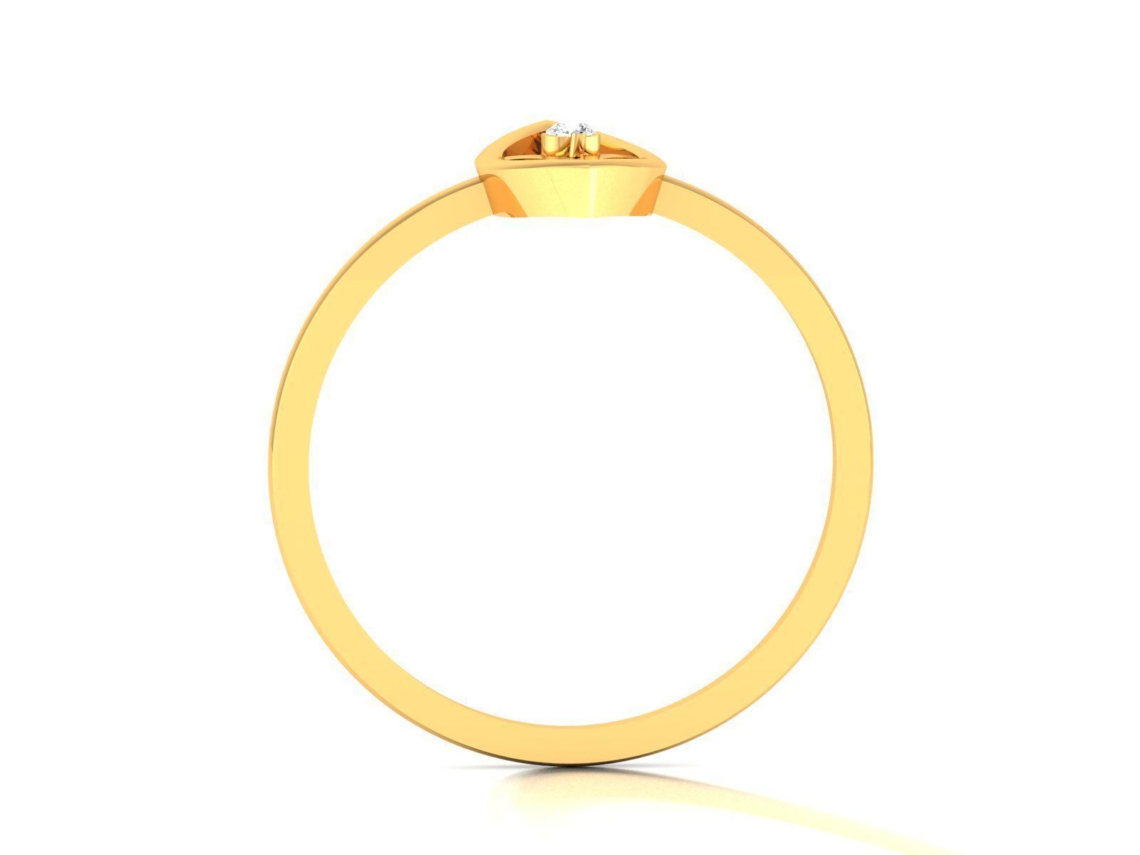 Ring-6190 gold ring with diamond in middle 3D print model_2