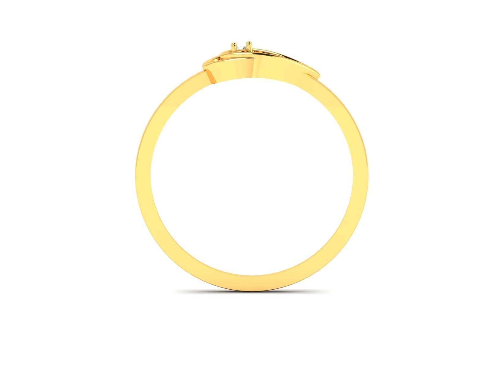 Ring-6177 gold ring with diamond in middle 3D print model_3