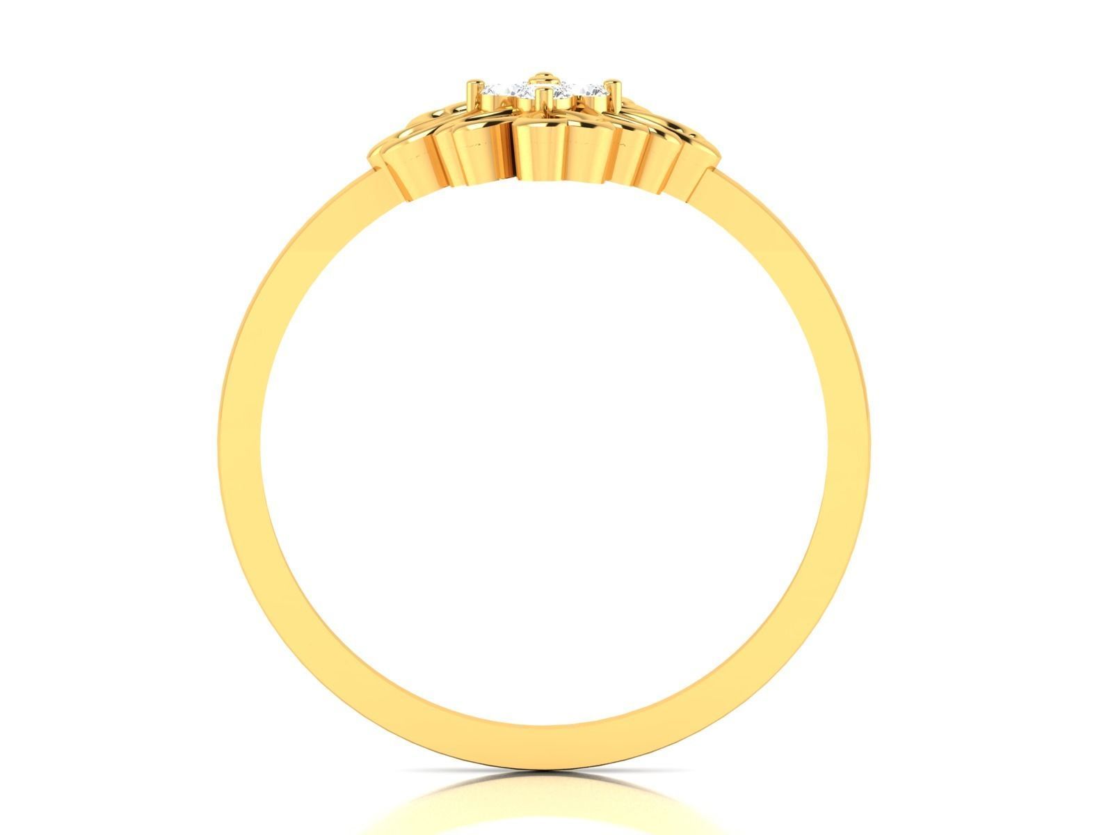 Ring-6172 solitaire diamond ring gold 3D print model_3