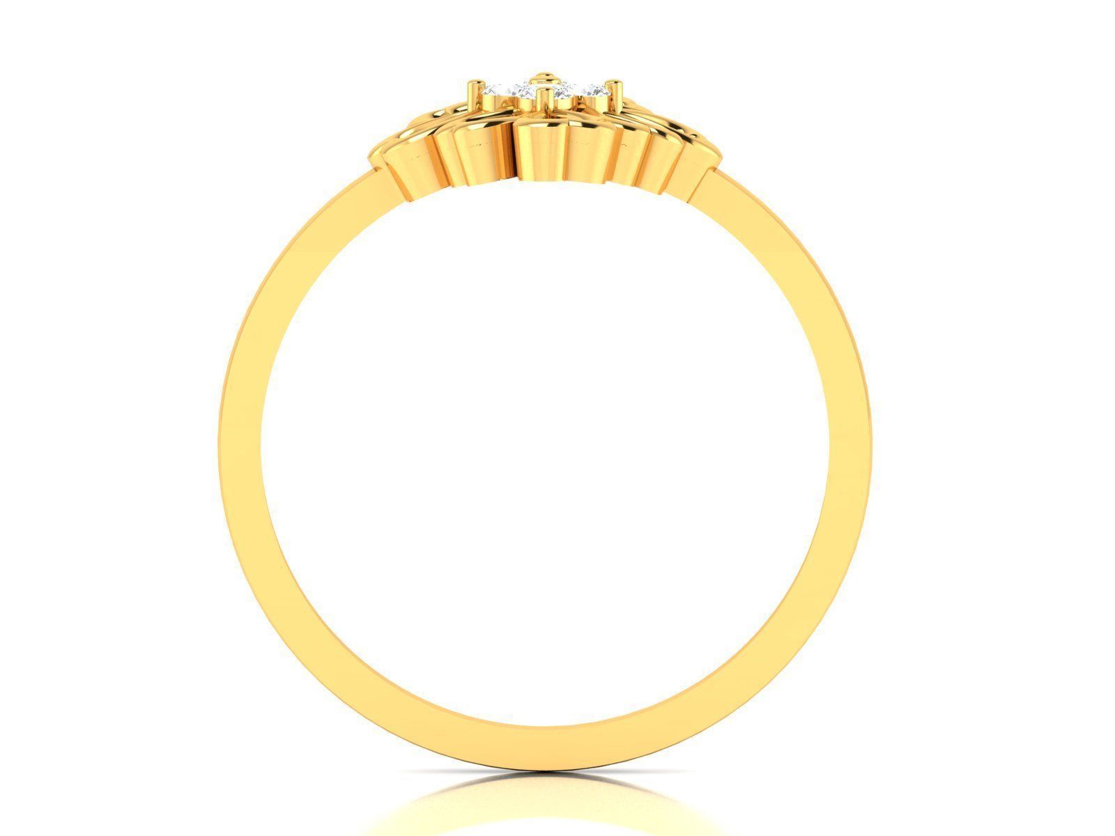 Ring-6172 solitaire diamond ring gold 3D print model_2