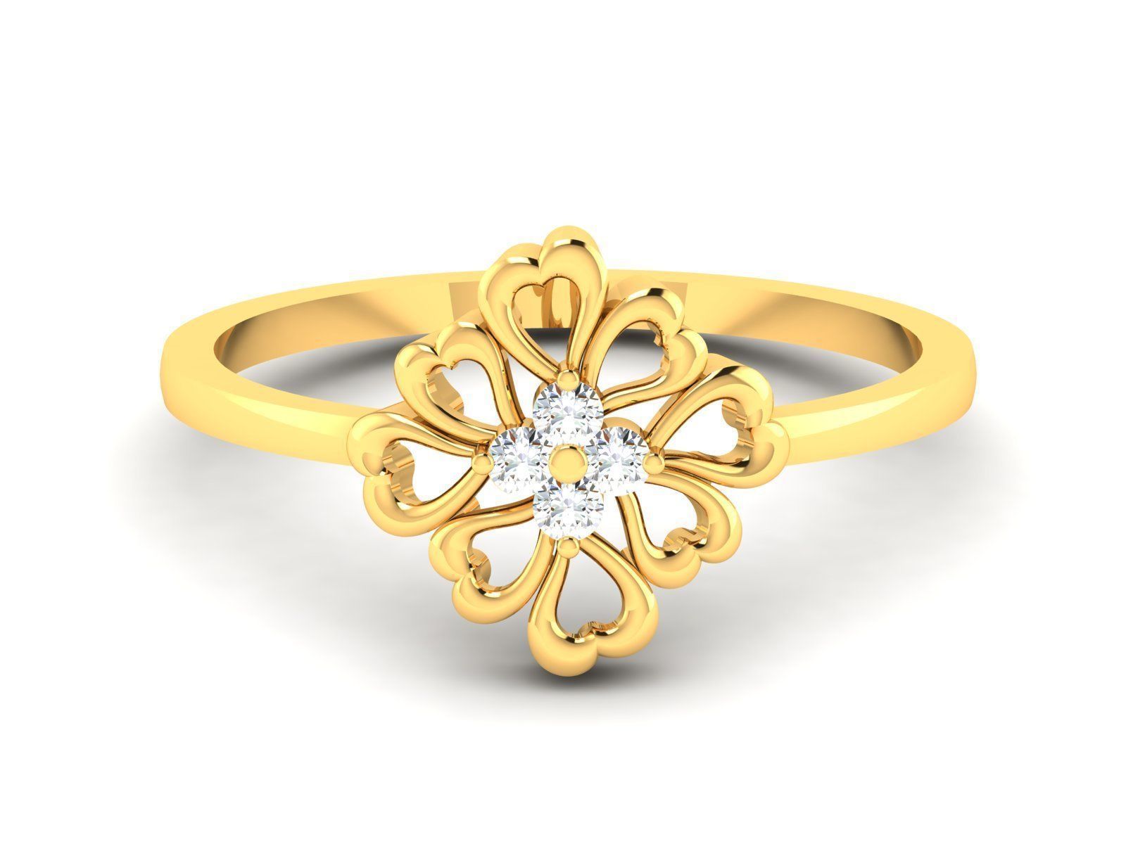 Ring-6172 solitaire diamond ring gold 3D print model_6