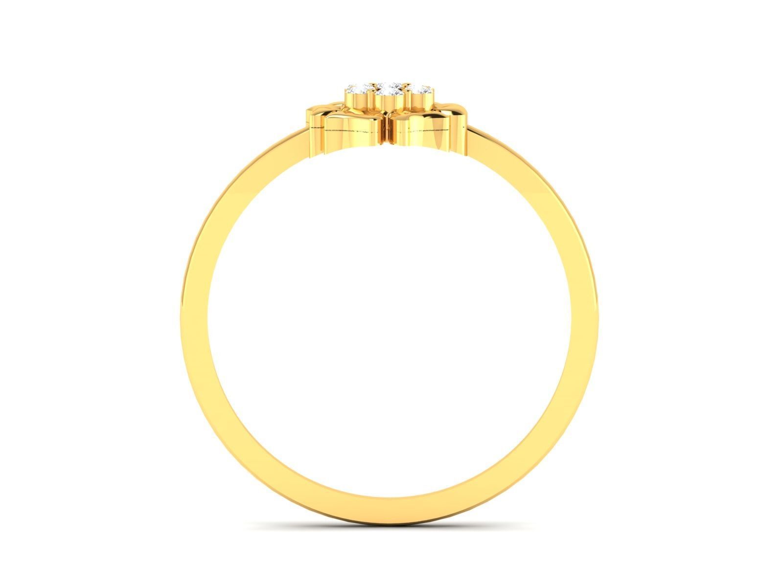 Ring-6168 diamond cluster ring gold 3D print model_3