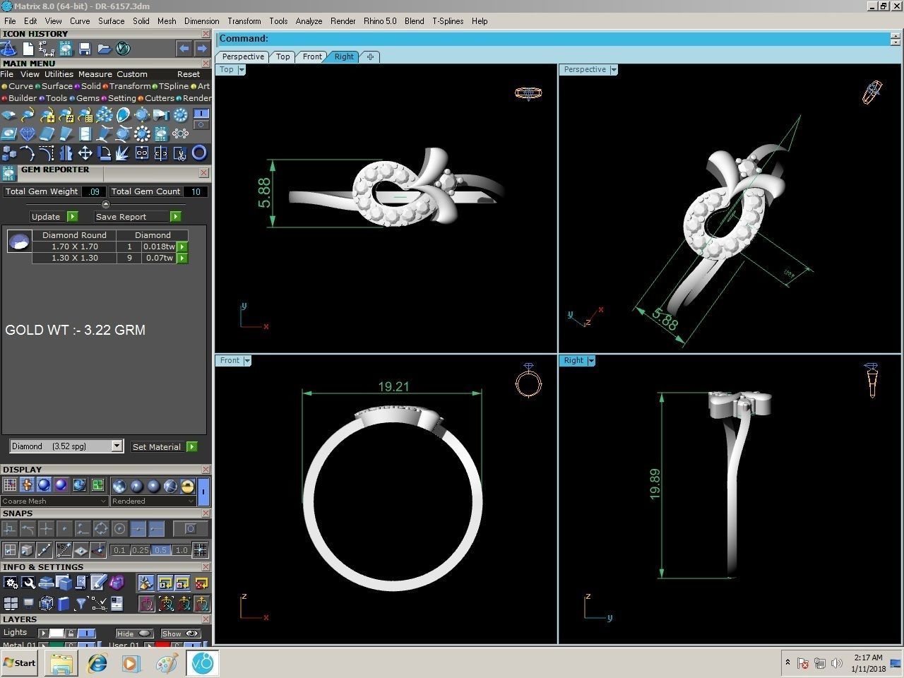Ring-6157 diamond ring gold 3D print model_8