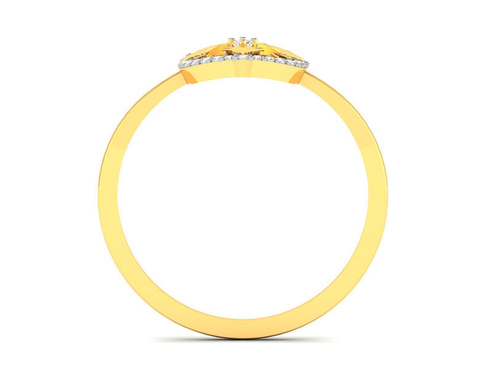 Ring-6154 orange diamond ring gold 3D print model_2