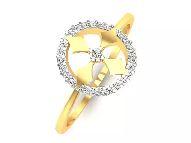 Ring-6154 orange diamond ring gold 3D print model