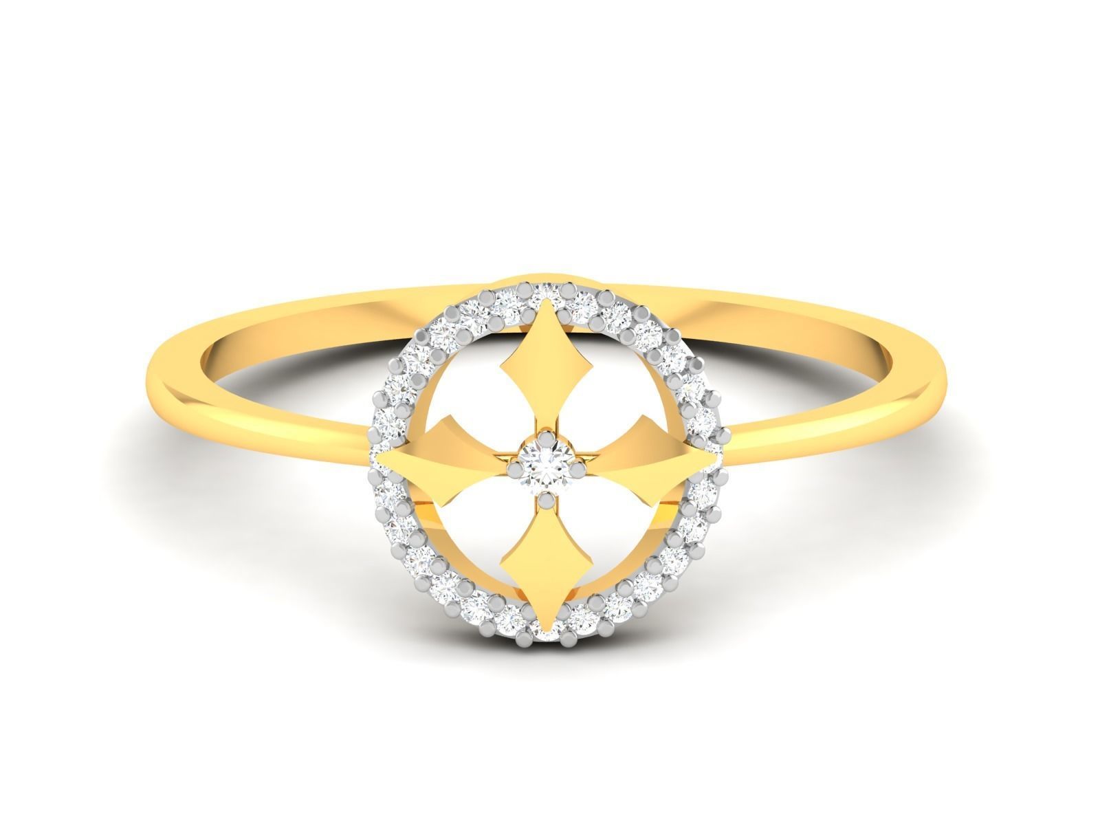 Ring-6154 orange diamond ring gold 3D print model_8