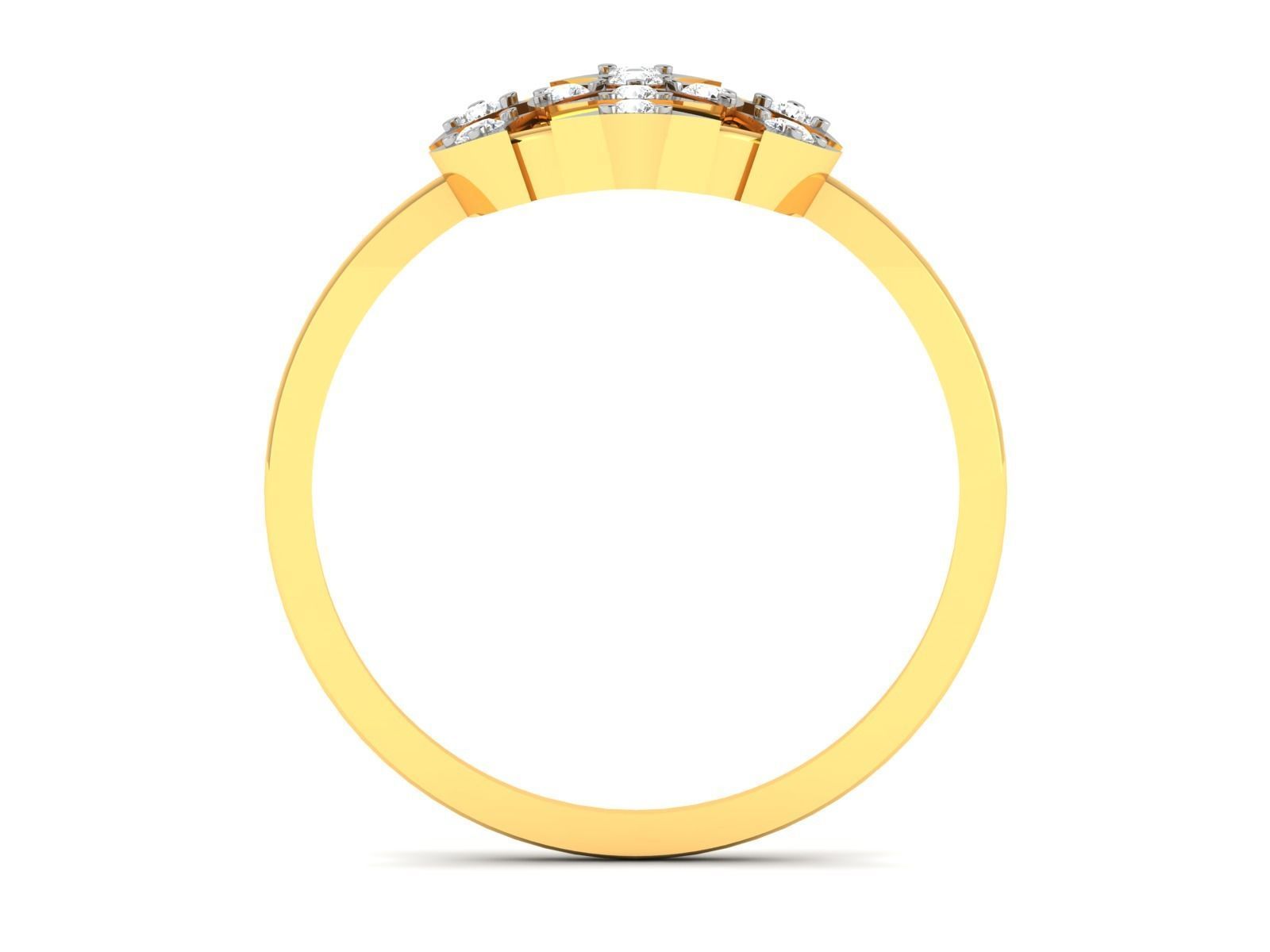 Ring-6153 diamond ring gold with diamonds 3D print model_3