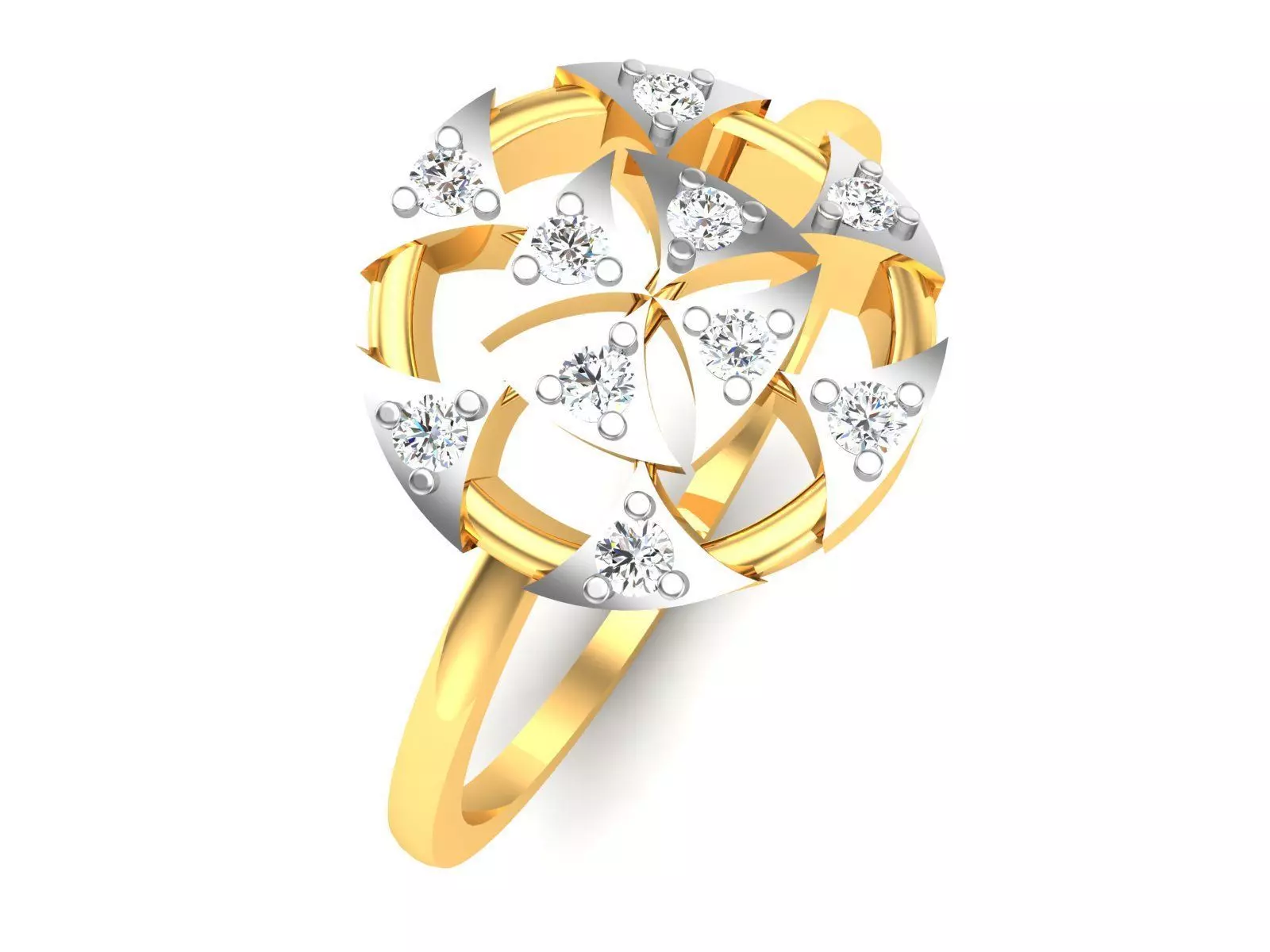 Ring-6153 diamond ring gold with diamonds 3D print model_0
