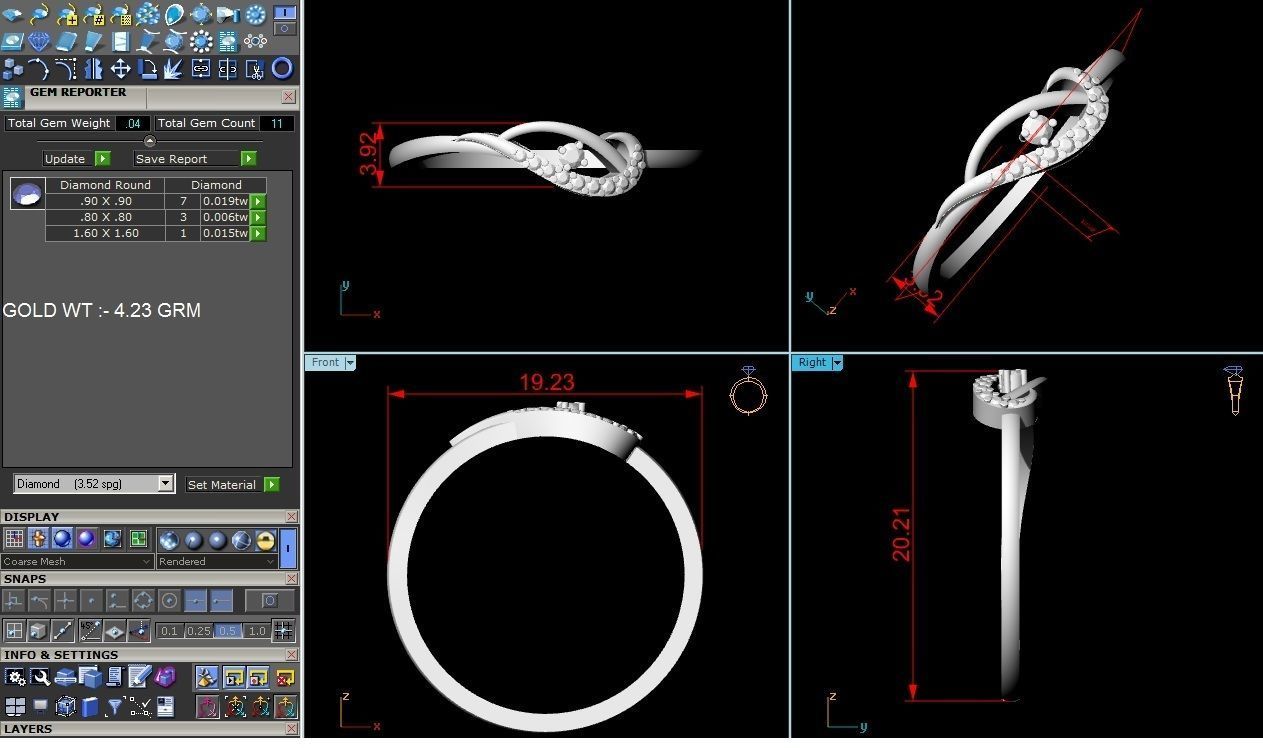 Ring-6151 elegant diamond ring gold 3D print model_8