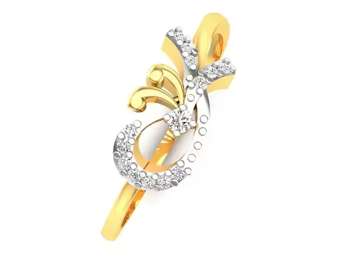Ring-6148 gold and diamond ring