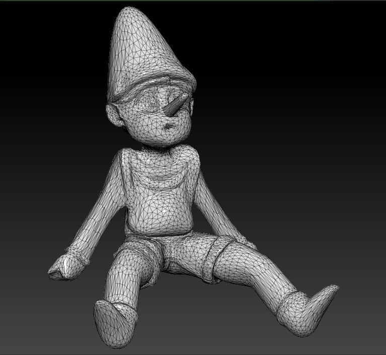 PINOCCHIO gnome Low-poly 3D model_3