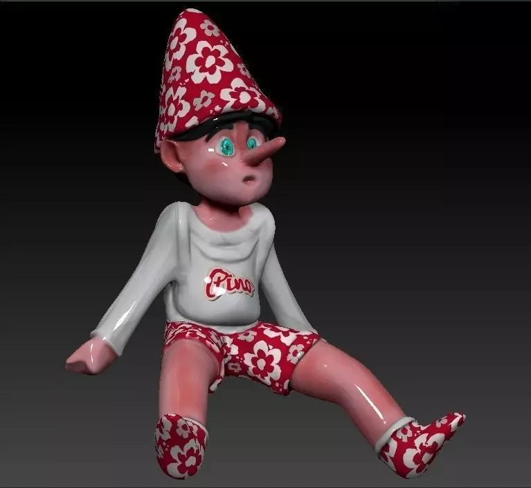 PINOCCHIO gnome Low-poly 3D model_0