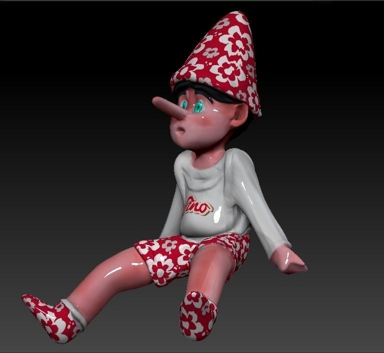 PINOCCHIO gnome Low-poly 3D model_1