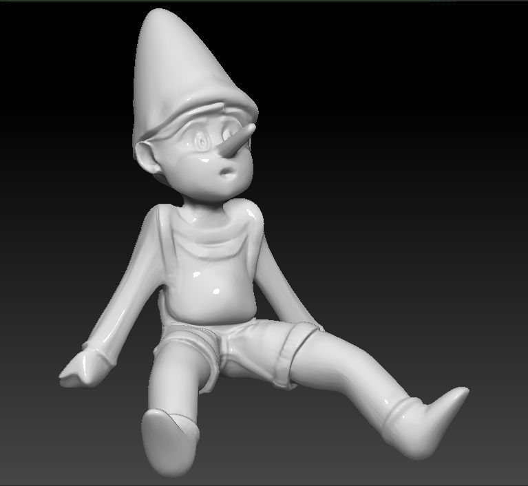 PINOCCHIO gnome Low-poly 3D model_4