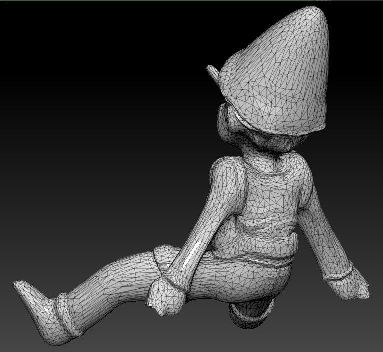 PINOCCHIO gnome Low-poly 3D model_5