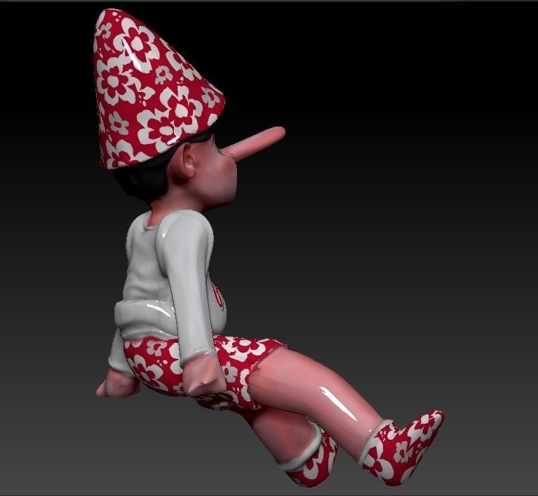 PINOCCHIO gnome Low-poly 3D model_2