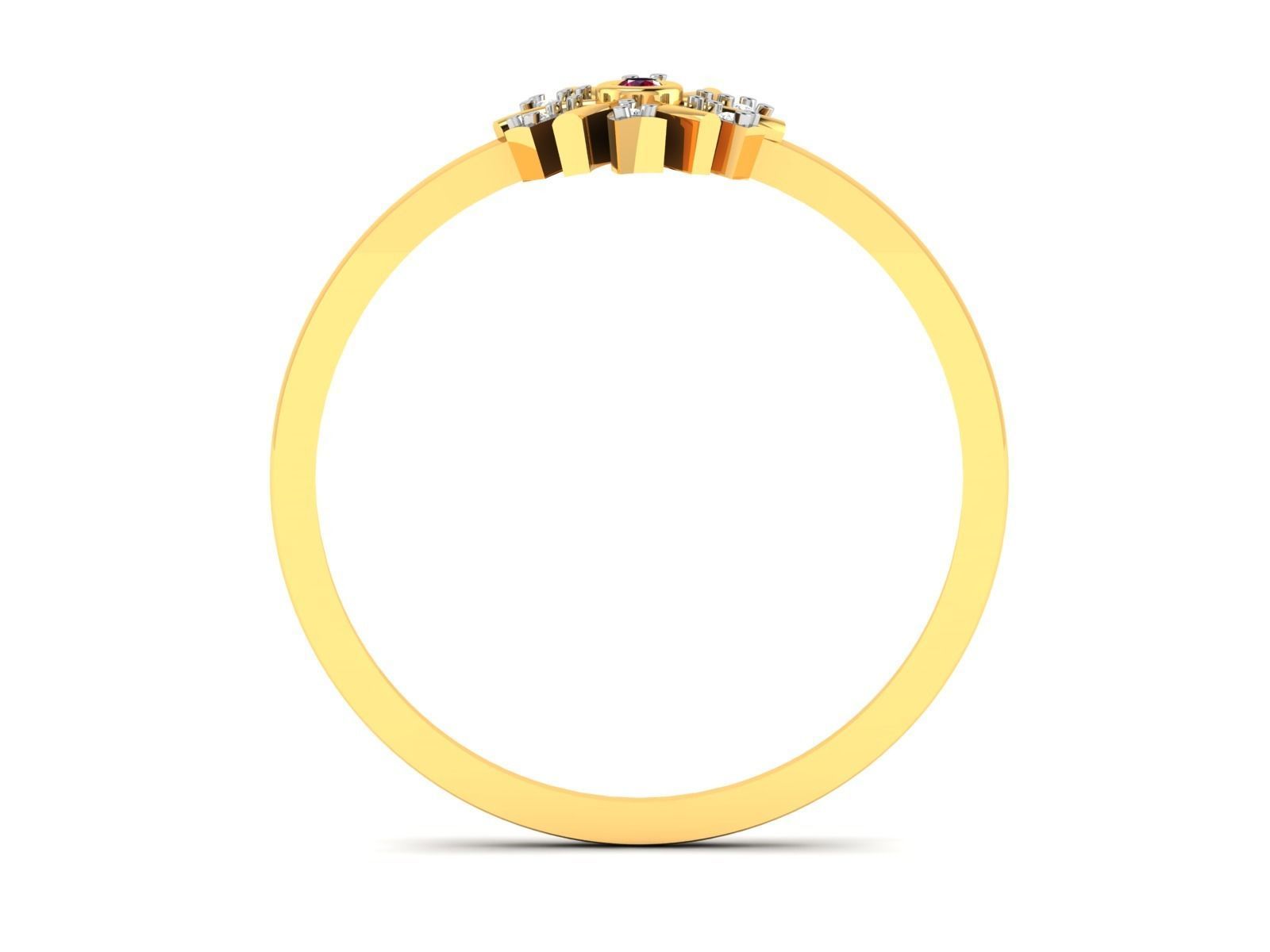 Ring-6140 person diamond ring gold 3D print model_3