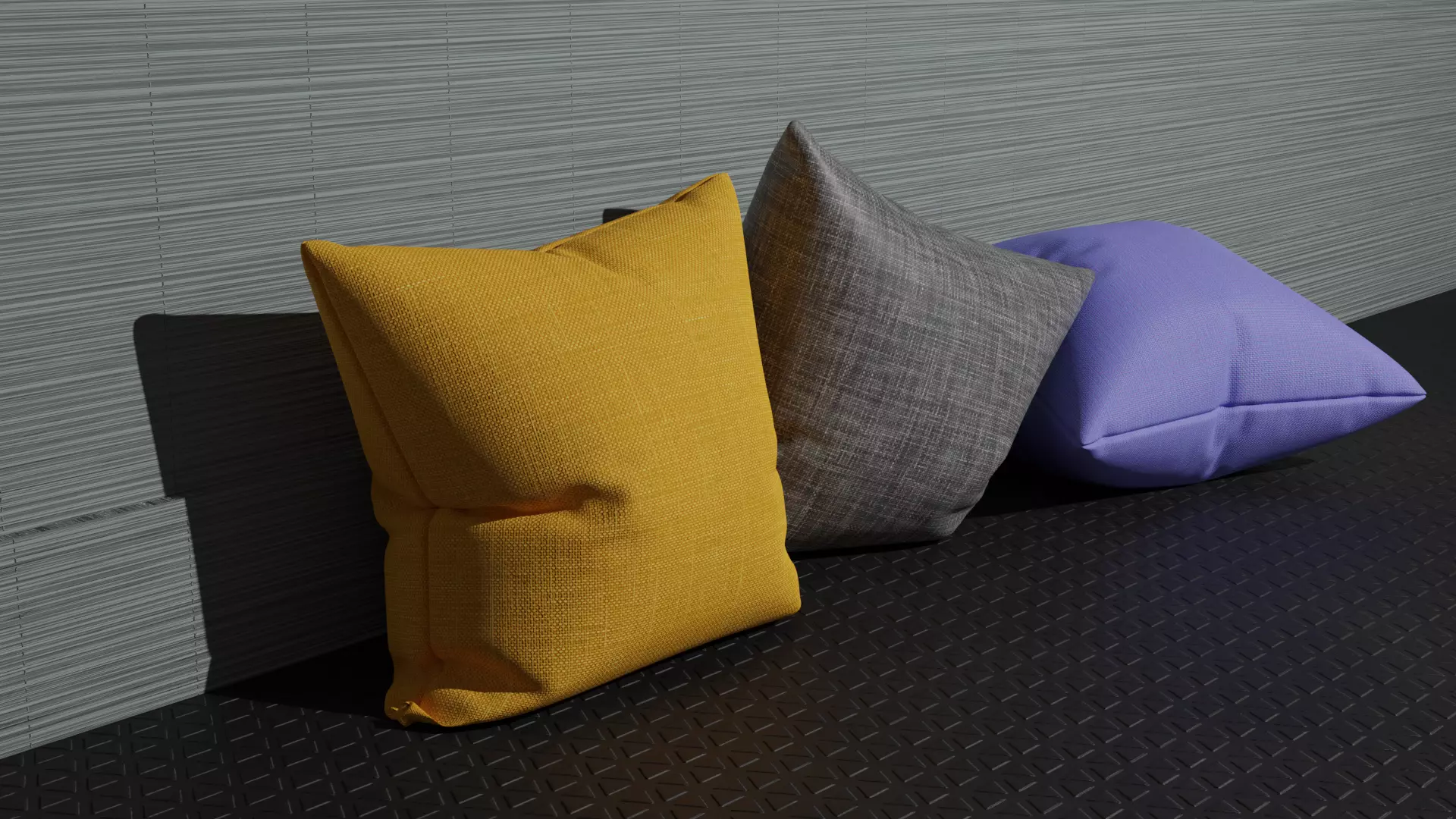 Pillow three pillows on table Free low-poly 3D model_0