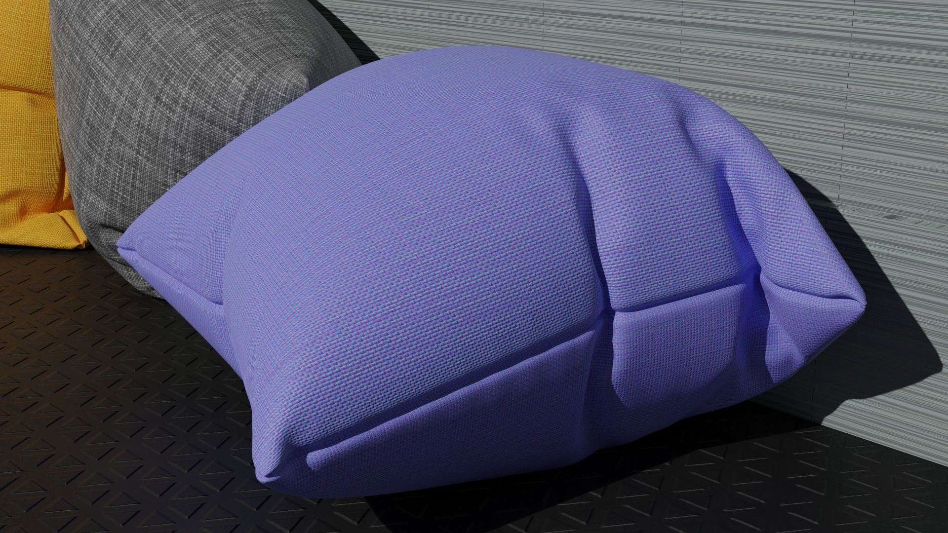 Pillow three pillows on table Free low-poly 3D model_2