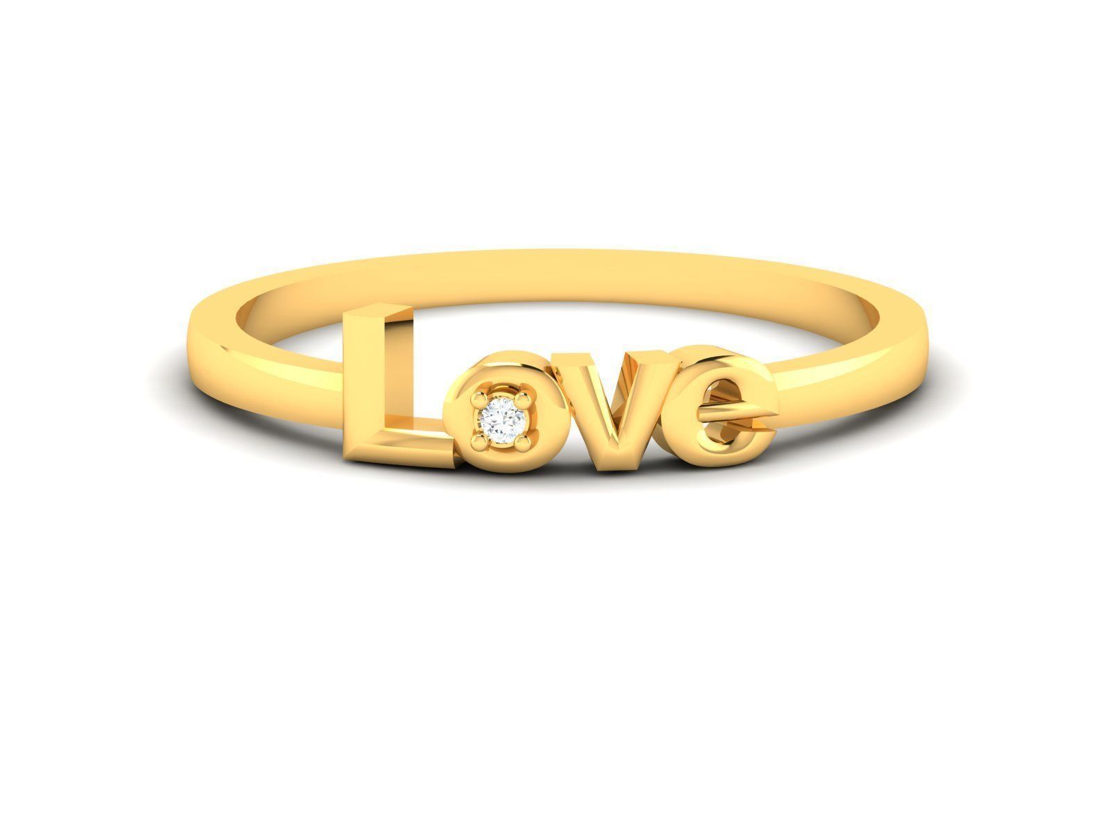 Ring-6124 love diamond ring gold 3D print model_7