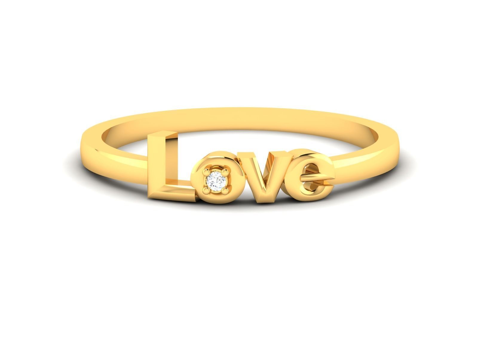 Ring-6124 love diamond ring gold 3D print model_8