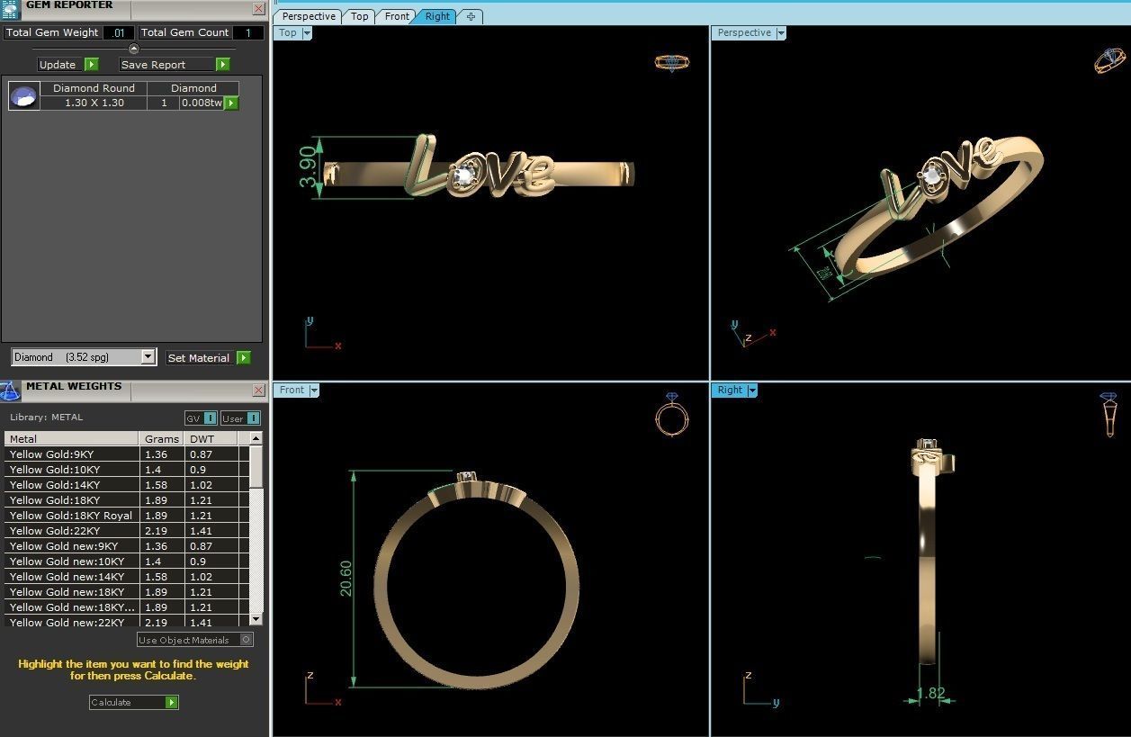 Ring-6122 love diamond ring 3D print model_4
