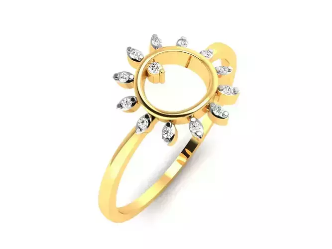Ring-6119 diamond ring gold 3D print model