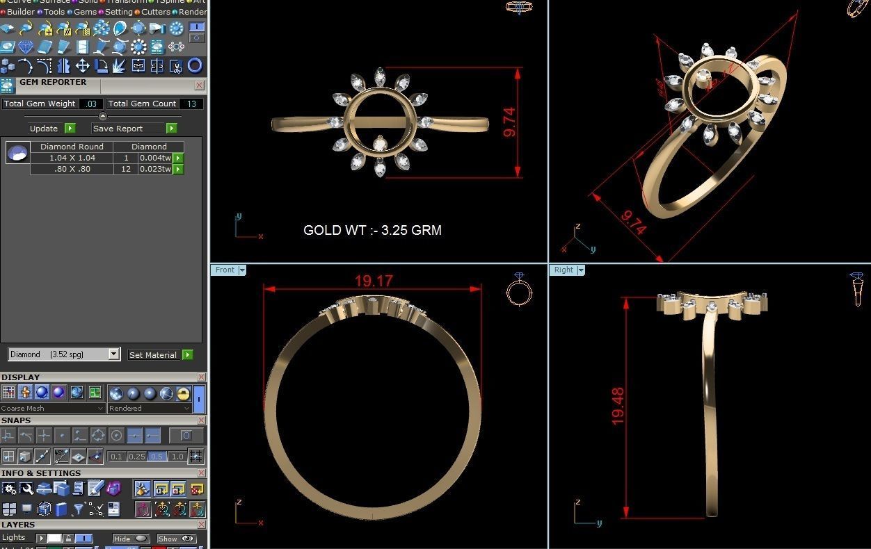 Ring-6119 diamond ring gold 3D print model_8
