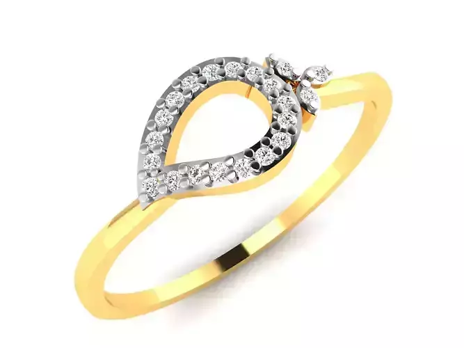 Ring-6118 elegant diamond ring gold