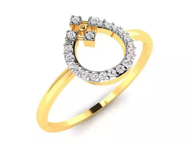 Ring-6114 oval diamond ring gold