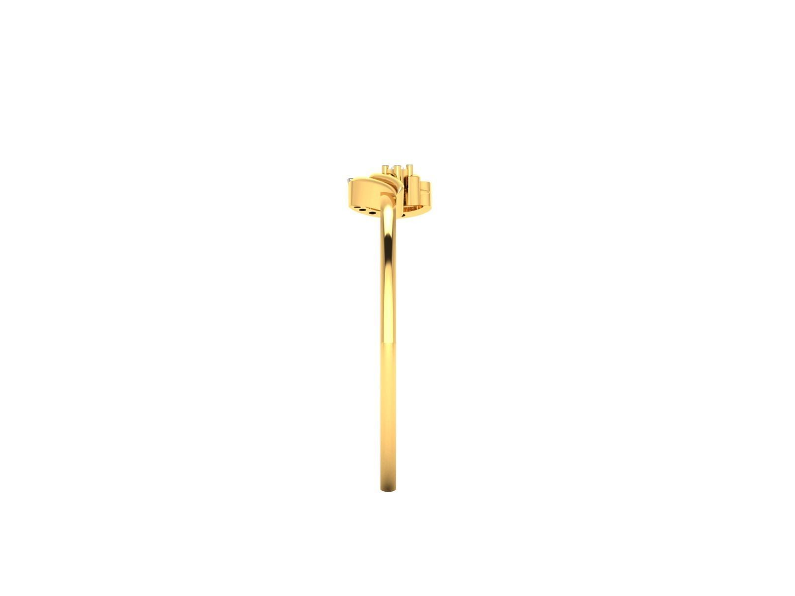Ring-6093 gold - plated stud earring 3D print model_6