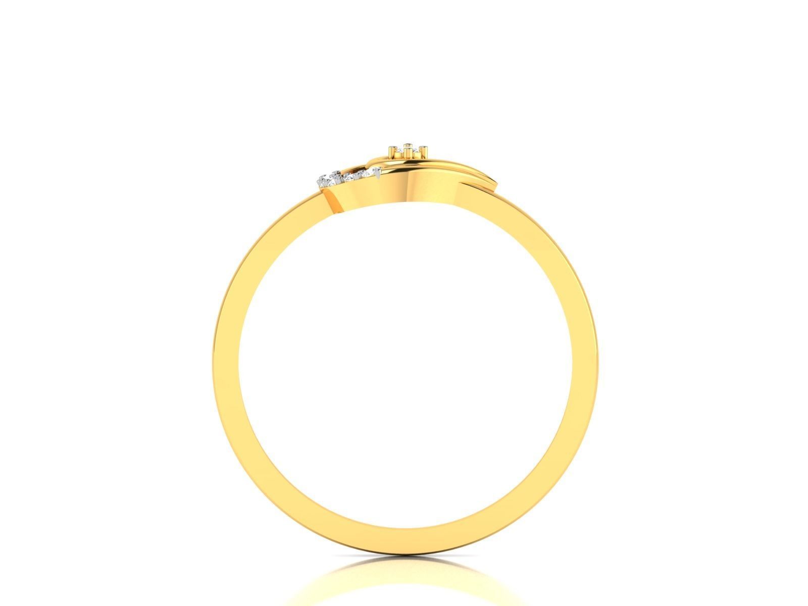 Ring-6093 gold - plated stud earring 3D print model_4