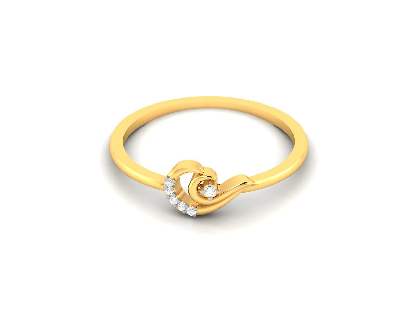 Ring-6093 gold - plated stud earring 3D print model_8