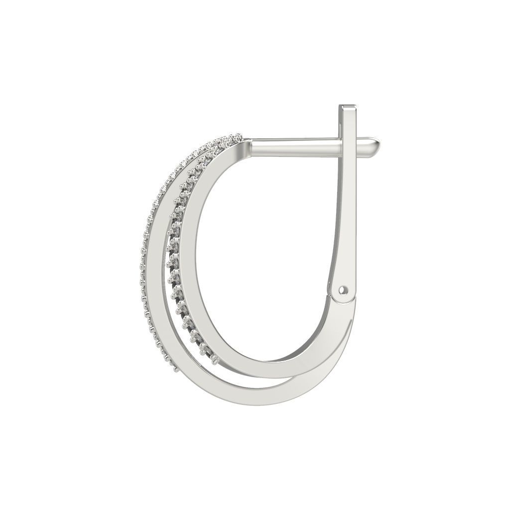 Women earrings with gems CAD 3dm stl 3D print model_8