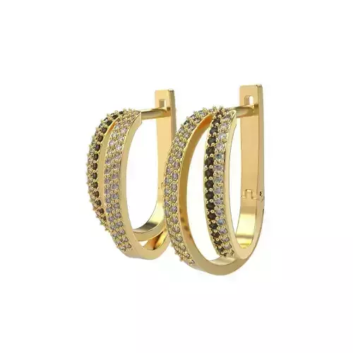 Women earrings with gems CAD 3dm stl