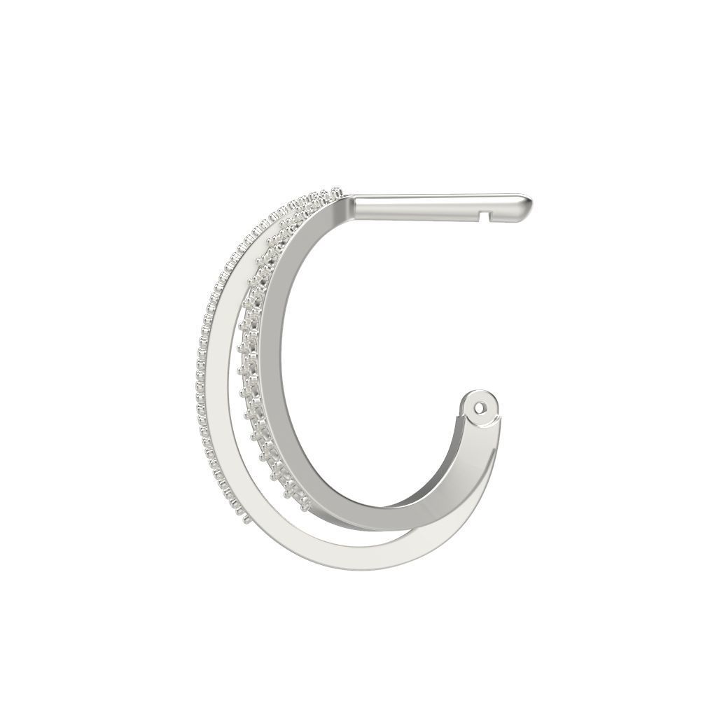 Women earrings with gems CAD 3dm stl 3D print model_15