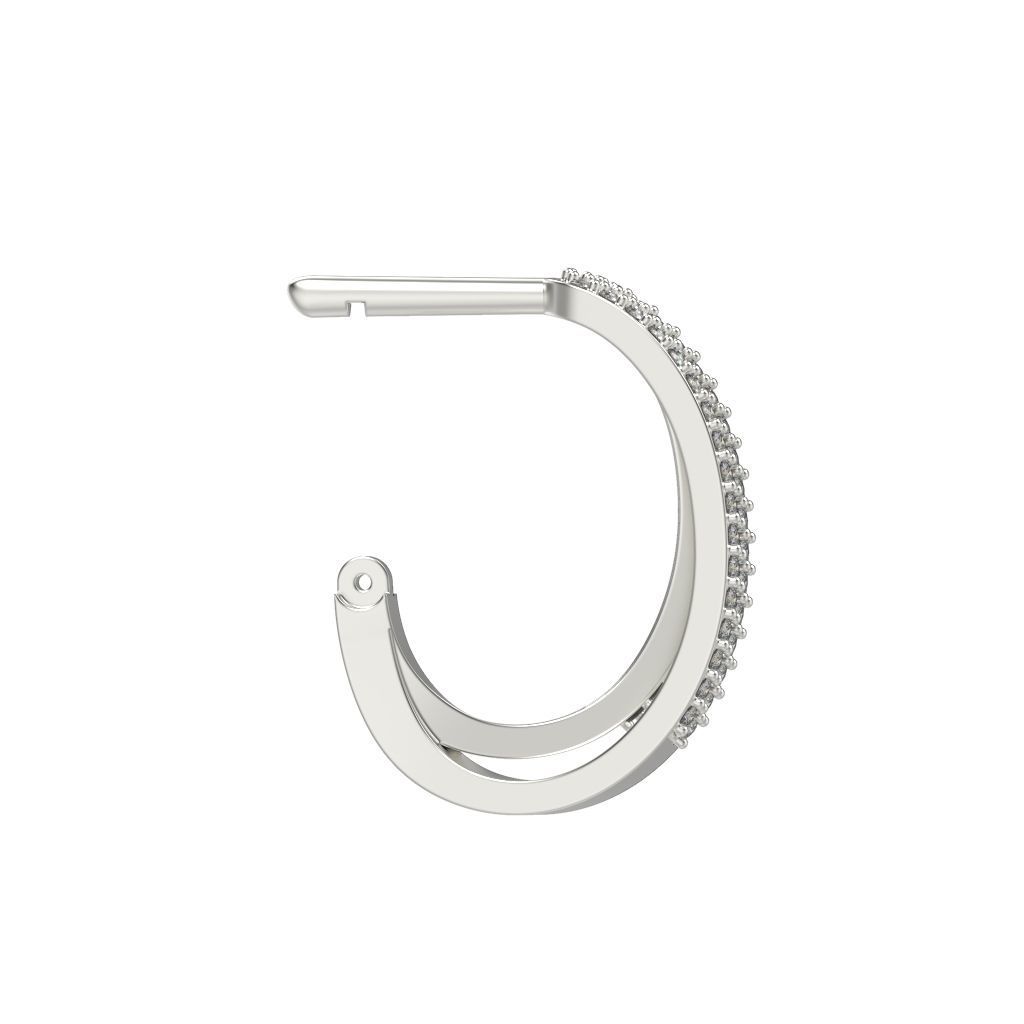 Women earrings with gems CAD 3dm stl 3D print model_13