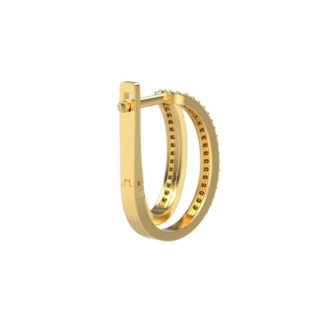 Women earrings with gems CAD 3dm stl 3D print model_26