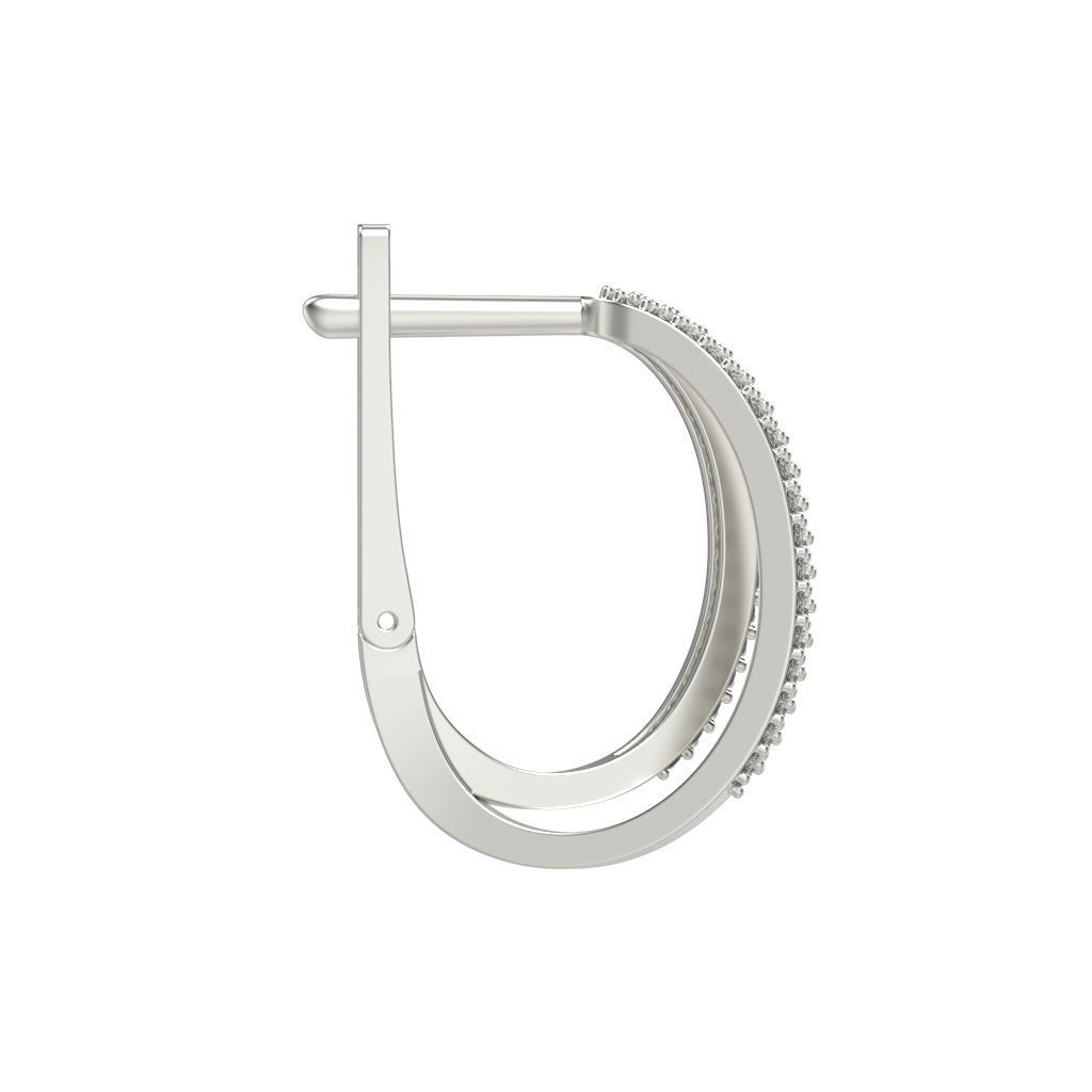 Women earrings with gems CAD 3dm stl 3D print model_11