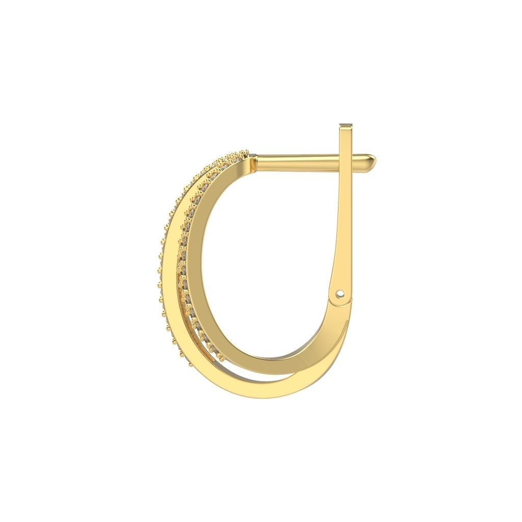 Women earrings with gems CAD 3dm stl 3D print model_24