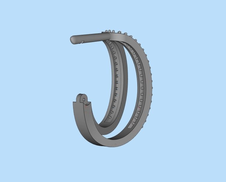 Women earrings with gems CAD 3dm stl 3D print model_40